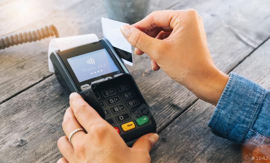 Hand swipe red credit through payment terminal   : Stock Photo or Stock Video Download rcfotostock photos, images and assets rcfotostock | RC Photo Stock.: