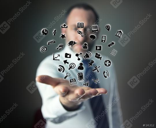 Hand with cloud of application icons  : Stock Photo or Stock Video Download rcfotostock photos, images and assets rcfotostock | RC Photo Stock.: