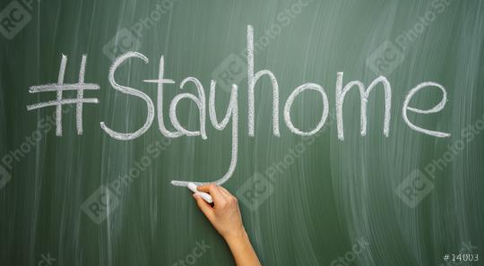 hand writes stay home hastag or Slogan for anti virus protection to prevent corona COVID-19 infection on a green chalkboard  : Stock Photo or Stock Video Download rcfotostock photos, images and assets rcfotostock | RC Photo Stock.: