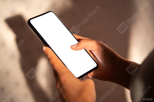 hands holding mobile phone with blank desktop screen at Home, Mockup image  : Stock Photo or Stock Video Download rcfotostock photos, images and assets rcfotostock | RC Photo Stock.: