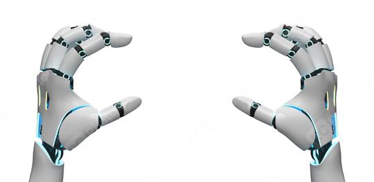 Hands of a robot or humanid robot (KI) grips, isolated on white background.  : Stock Photo or Stock Video Download rcfotostock photos, images and assets rcfotostock | RC Photo Stock.: