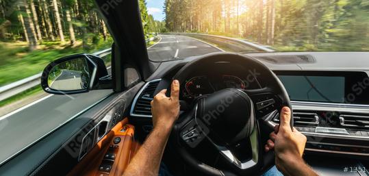 hands of car driver on steering wheel, road trip, driving on highway road  : Stock Photo or Stock Video Download rcfotostock photos, images and assets rcfotostock | RC Photo Stock.: