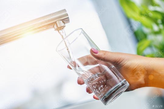 hands of man filling water in glass at the kitchen faucet  : Stock Photo or Stock Video Download rcfotostock photos, images and assets rcfotostock | RC Photo Stock.: