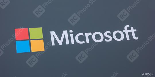 HANNOVER, GERMANY MARCH, 2017: Microsoft logo and emblem. Microsoft is an international corporation that develops, supports and sells computer software and services worldwide.  : Stock Photo or Stock Video Download rcfotostock photos, images and assets rcfotostock | RC-Photo-Stock.: