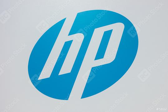HANNOVER, GERMANY MARCH, 2017: "HP Hewlett Packard" brand logo. HP is an information technology corporation that provides hardware and software and services.  : Stock Photo or Stock Video Download rcfotostock photos, images and assets rcfotostock | RC Photo Stock.:
