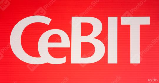 HANNOVER, GERMANY MARCH, 2017: The logo of the brand Cebit. The Cebit is the biggest trade fair for information technology in the world.  : Stock Photo or Stock Video Download rcfotostock photos, images and assets rcfotostock | RC Photo Stock.: