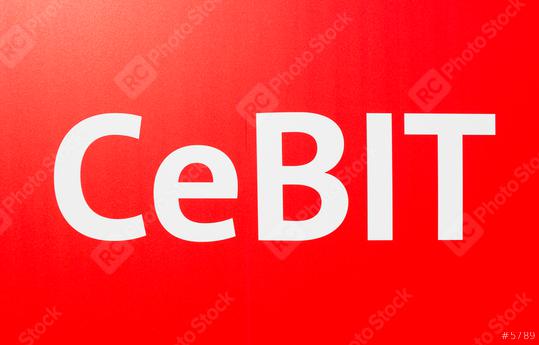 HANNOVER, GERMANY MARCH, 2017: The logo of the brand "Cebit". The Cebit is the biggest trade fair for information technology in the world.  : Stock Photo or Stock Video Download rcfotostock photos, images and assets rcfotostock | RC Photo Stock.: