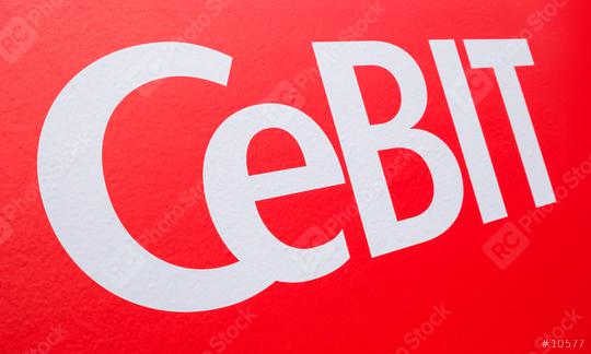 HANNOVER, GERMANY MARCH, 2017: The logo of the Cebit. The Cebit is the biggest trade fair for information technology in the world.  : Stock Photo or Stock Video Download rcfotostock photos, images and assets rcfotostock | RC Photo Stock.: