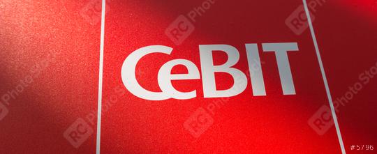 HANNOVER, GERMANY MARCH, 2017: The logo of the "Cebit". The Cebit is the biggest trade fair for information technology in the world.  : Stock Photo or Stock Video Download rcfotostock photos, images and assets rcfotostock | RC Photo Stock.: