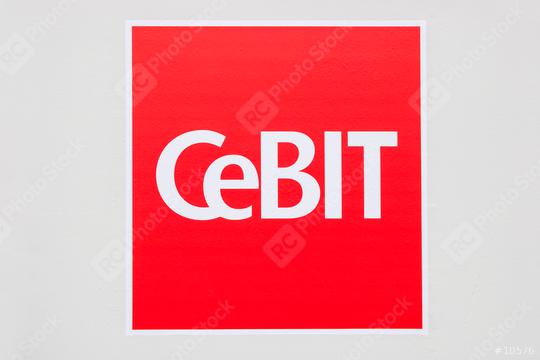 HANNOVER, GERMANY MARCH, 2017: The logo of the trade fair Cebit. The Cebit is the biggest trade fair for information technology in the world.  : Stock Photo or Stock Video Download rcfotostock photos, images and assets rcfotostock | RC Photo Stock.: