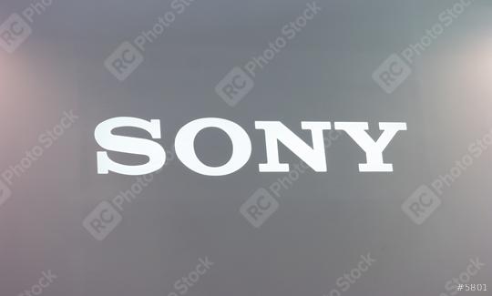 HANNOVER, GERMANY MARCH, 2017:The logo of Sony.Sony Corporation electronics company is primarily active in consumer electronics Sony produces computer, games, consoles and Cameras.  : Stock Photo or Stock Video Download rcfotostock photos, images and assets rcfotostock | RC Photo Stock.: