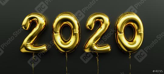 Happy New 2020 celebration. Golden foil balloons numeral 2020 on black background  : Stock Photo or Stock Video Download rcfotostock photos, images and assets rcfotostock | RC Photo Stock.: