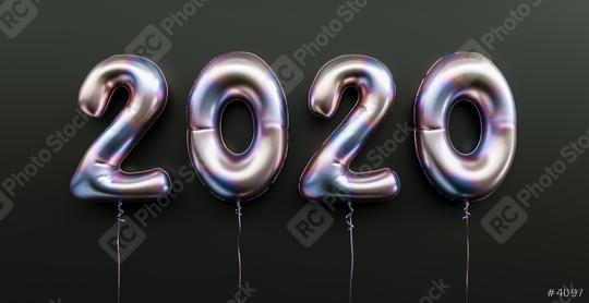 Happy New 2020 celebration. Silver foil balloons numeral 2020 on black background  : Stock Photo or Stock Video Download rcfotostock photos, images and assets rcfotostock | RC Photo Stock.: