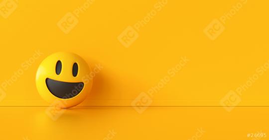 happy smiley emoji on a yellowwall  : Stock Photo or Stock Video Download rcfotostock photos, images and assets rcfotostock | RC Photo Stock.: