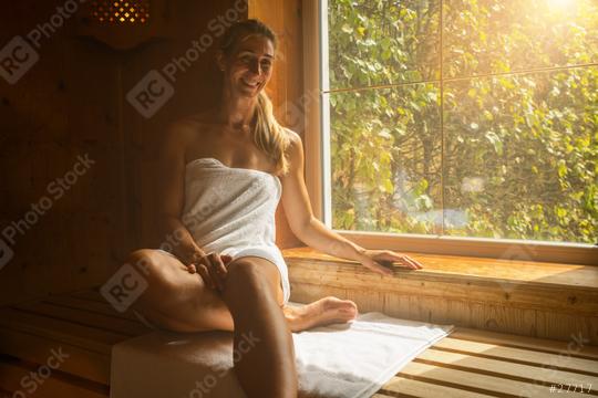 Happy woman in sauna relaxing and staying healthy. dramatic light with Steam, spa and wellness concept, relax in hot finnish sauna.  : Stock Photo or Stock Video Download rcfotostock photos, images and assets rcfotostock | RC Photo Stock.: