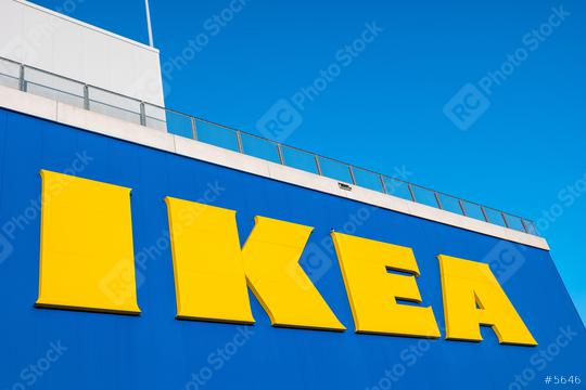 HEERLEN, NETHERLANDS FEBRUARY, 2017: IKEA logo against a blue sky. Ikea is the world