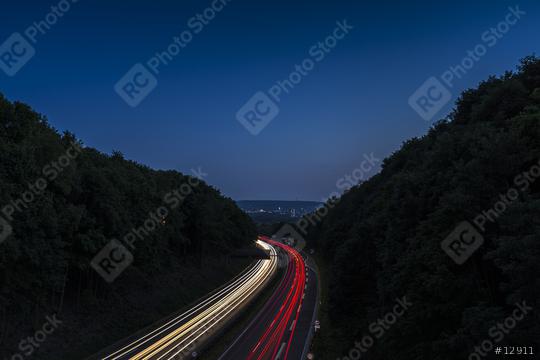 highway at night with lighttrails to aachen  : Stock Photo or Stock Video Download rcfotostock photos, images and assets rcfotostock | RC Photo Stock.: