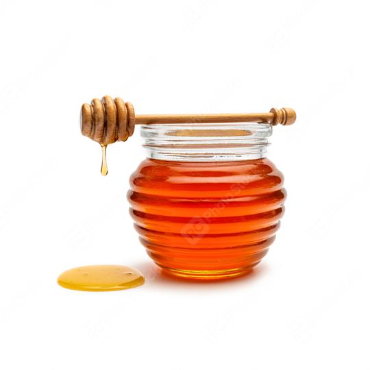 Honey pot and dipper isolated on white background, package design concept image  : Stock Photo or Stock Video Download rcfotostock photos, images and assets rcfotostock | RC Photo Stock.:
