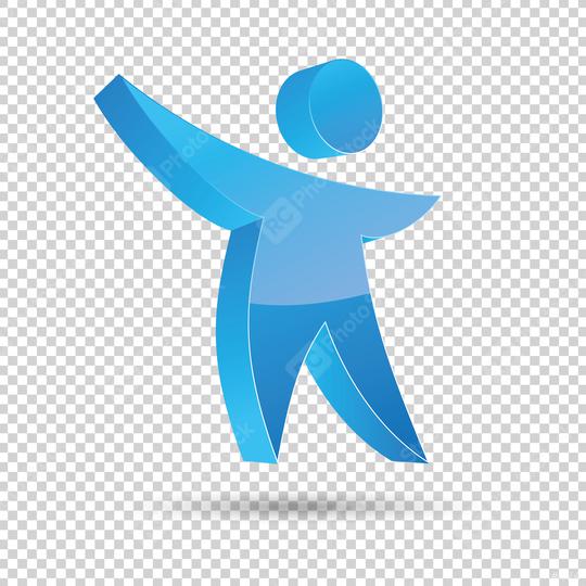 Human Figure Logo in blue glossy colors on checked transparent background. Vector illustration. Eps 10 vector file.  : Stock Photo or Stock Video Download rcfotostock photos, images and assets rcfotostock | RC Photo Stock.:
