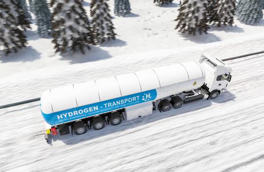 Hydrogen gas tank trailer truck on the winter road. New Energy Hydrogen gas transportation concept image  : Stock Photo or Stock Video Download rcfotostock photos, images and assets rcfotostock | RC Photo Stock.: