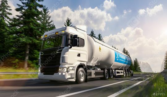 Hydrogen logistics concept. Truck with gas tank trailer on the forest road. New Energy concept image  : Stock Photo or Stock Video Download rcfotostock photos, images and assets rcfotostock | RC Photo Stock.: