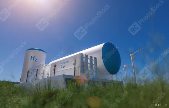 Hydrogen renewable energy production - hydrogen gas for clean electricity solar and windturbine facility. 3d rendering.  : Stock Photo or Stock Video Download rcfotostock photos, images and assets rcfotostock | RC Photo Stock.:
