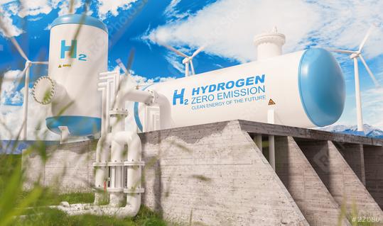 Hydrogen renewable energy production with hydrogen gas pipeline for clean electricity solar and windturbine facility Concept image  : Stock Photo or Stock Video Download rcfotostock photos, images and assets rcfotostock | RC Photo Stock.: