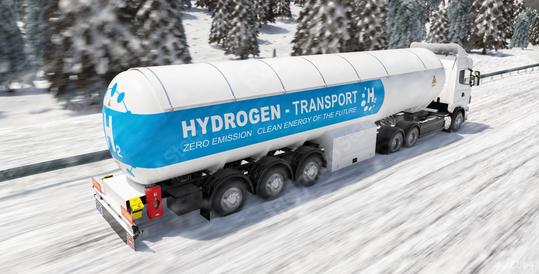 hydrogen truck on the snowy winter road driving. h2 combustion Truck engine for emission free ecofriendly gas transportation.  : Stock Photo or Stock Video Download rcfotostock photos, images and assets rcfotostock | RC Photo Stock.: