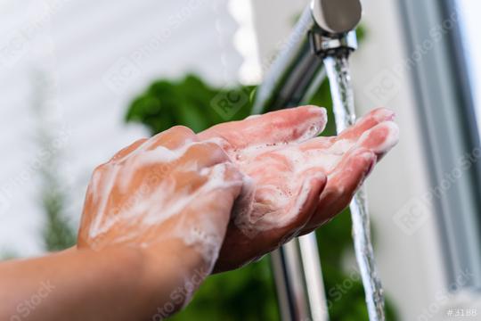 Hygiene. Cleaning Hands. Washing hands with soap prevention for Coronavirus 2019-nCov novel coronavirus concept resposible for asian flu outbreak and coronaviruses influenza as dangerous flu  : Stock Photo or Stock Video Download rcfotostock photos, images and assets rcfotostock | RC Photo Stock.: