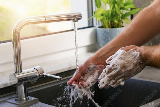 Hygiene concept. Man washing hands with soap under the faucet with water  : Stock Photo or Stock Video Download rcfotostock photos, images and assets rcfotostock | RC Photo Stock.:
