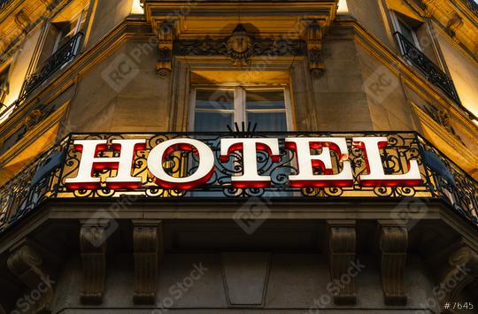 Illuminated hotel sign taken at night  : Stock Photo or Stock Video Download rcfotostock photos, images and assets rcfotostock | RC Photo Stock.: