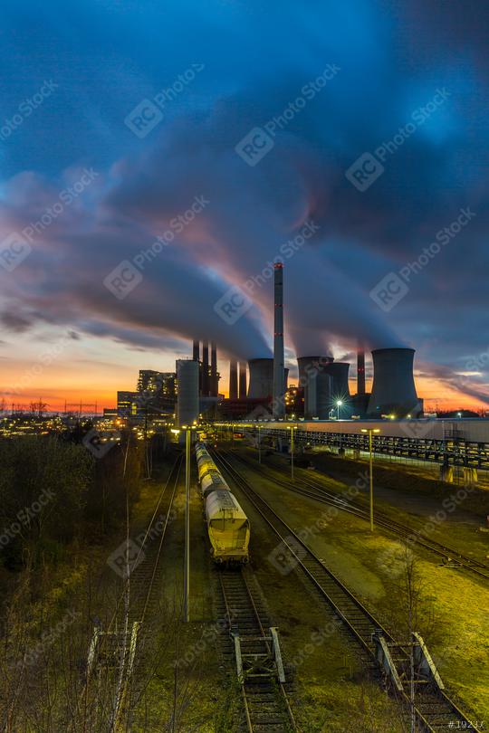 industrial Lignite Power Plant on sunset  : Stock Photo or Stock Video Download rcfotostock photos, images and assets rcfotostock | RC Photo Stock.: