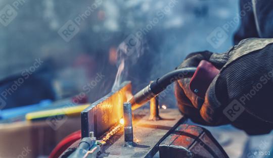 Industrial Worker welding the iron  : Stock Photo or Stock Video Download rcfotostock photos, images and assets rcfotostock | RC Photo Stock.: