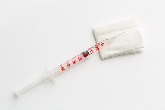 insulin syringe with wadding   : Stock Photo or Stock Video Download rcfotostock photos, images and assets rcfotostock | RC Photo Stock.: