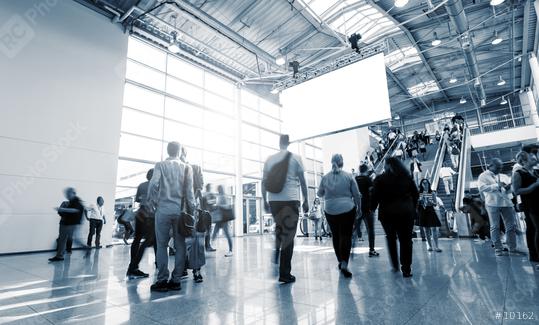 International trade fair entrance with Blurred people  : Stock Photo or Stock Video Download rcfotostock photos, images and assets rcfotostock | RC Photo Stock.: