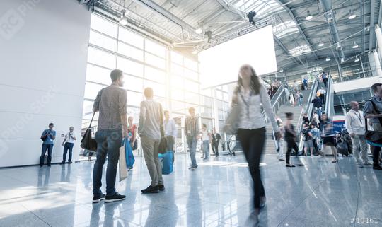 International Trade Fair lobby with Blurred people  : Stock Photo or Stock Video Download rcfotostock photos, images and assets rcfotostock | RC Photo Stock.: