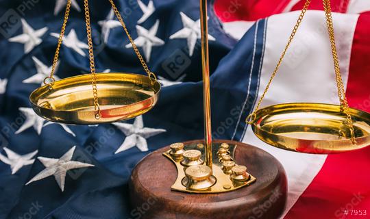 Justicce scale with America flag - law concept image  : Stock Photo or Stock Video Download rcfotostock photos, images and assets rcfotostock | RC Photo Stock.: