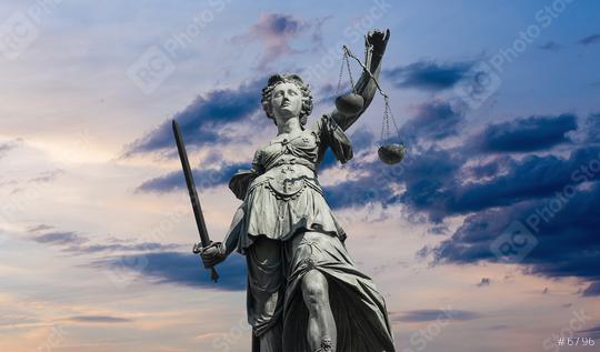 Justitia lady  statue with cloudy sunset sky  : Stock Photo or Stock Video Download rcfotostock photos, images and assets rcfotostock | RC Photo Stock.: