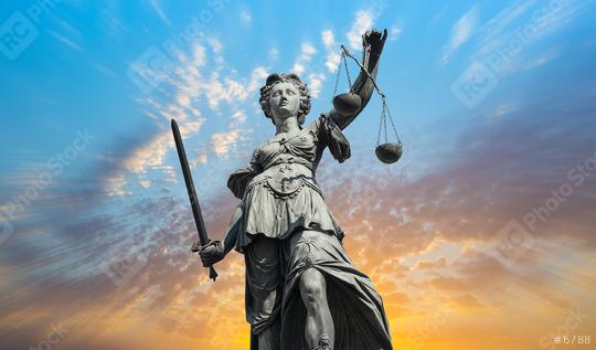 Justitia lady with cloudy sunset sky  : Stock Photo or Stock Video Download rcfotostock photos, images and assets rcfotostock | RC Photo Stock.: