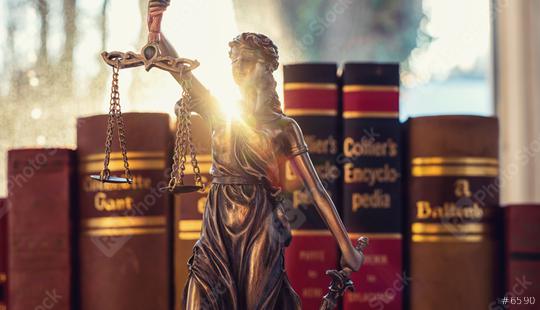 Lady Justice (Justitia) with law books  in a lawyer office  : Stock Photo or Stock Video Download rcfotostock photos, images and assets rcfotostock | RC Photo Stock.: