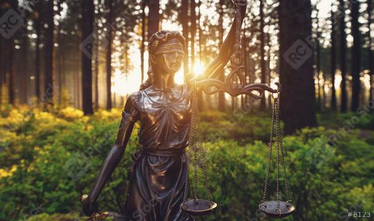 Lady Justice Statue in the woods  : Stock Photo or Stock Video Download rcfotostock photos, images and assets rcfotostock | RC Photo Stock.: