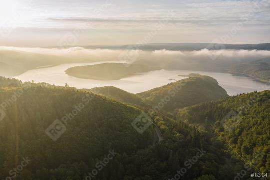 Lake Rursee at the morning, Eifel Germany  : Stock Photo or Stock Video Download rcfotostock photos, images and assets rcfotostock | RC Photo Stock.: