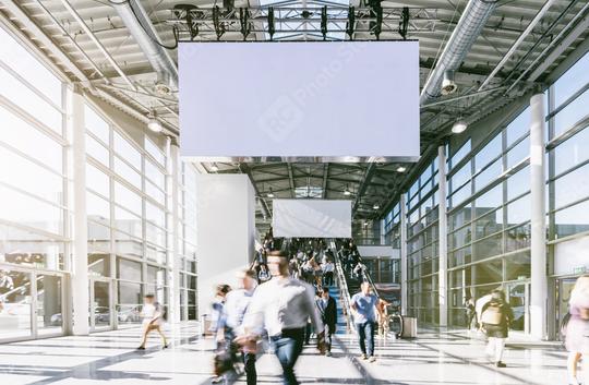 Large crowd of business people walking at a trade fair  : Stock Photo or Stock Video Download rcfotostock photos, images and assets rcfotostock | RC Photo Stock.: