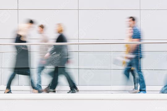 large crowd of people walking in a clean futuristic corridor  : Stock Photo or Stock Video Download rcfotostock photos, images and assets rcfotostock | RC Photo Stock.: