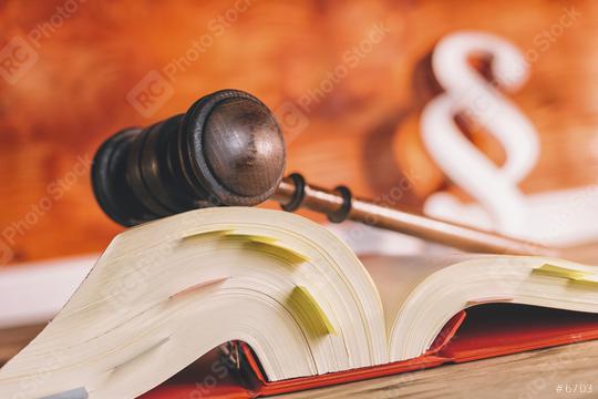 law book with gavel and paragraph symbol in court office - law concept image  : Stock Photo or Stock Video Download rcfotostock photos, images and assets rcfotostock | RC Photo Stock.: