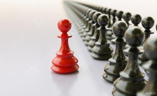 Leadership concept, red pawn of chess, standing out from the crowd of blacks  : Stock Photo or Stock Video Download rcfotostock photos, images and assets rcfotostock | RC Photo Stock.: