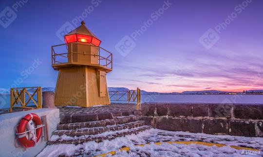 Leuchtturm in Reykjavik, Island im Winter  : Stock Photo or Stock Video Download rcfotostock photos, images and assets rcfotostock | RC Photo Stock.: