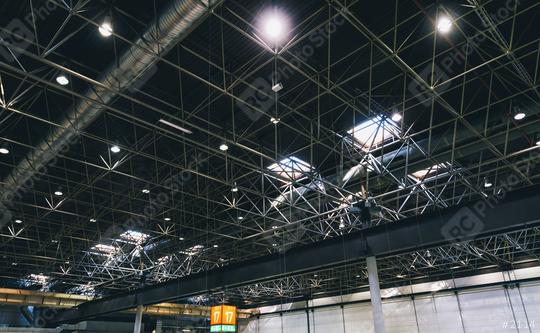 Lights and ventilation system in a industrial building, exhibition Hall Ceiling construction  : Stock Photo or Stock Video Download rcfotostock photos, images and assets rcfotostock | RC-Photo-Stock.: