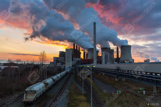 Lignite Power Plant pollution at sunset  : Stock Photo or Stock Video Download rcfotostock photos, images and assets rcfotostock | RC Photo Stock.: