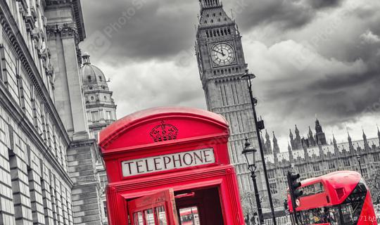 London symbols with big ben, double decker bus and red phone booth  : Stock Photo or Stock Video Download rcfotostock photos, images and assets rcfotostock | RC Photo Stock.: